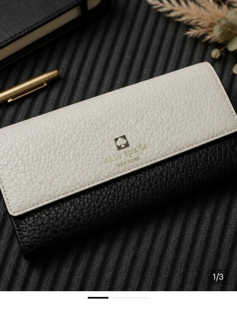 kate spade Two-Tone Black & White Leather Wallet